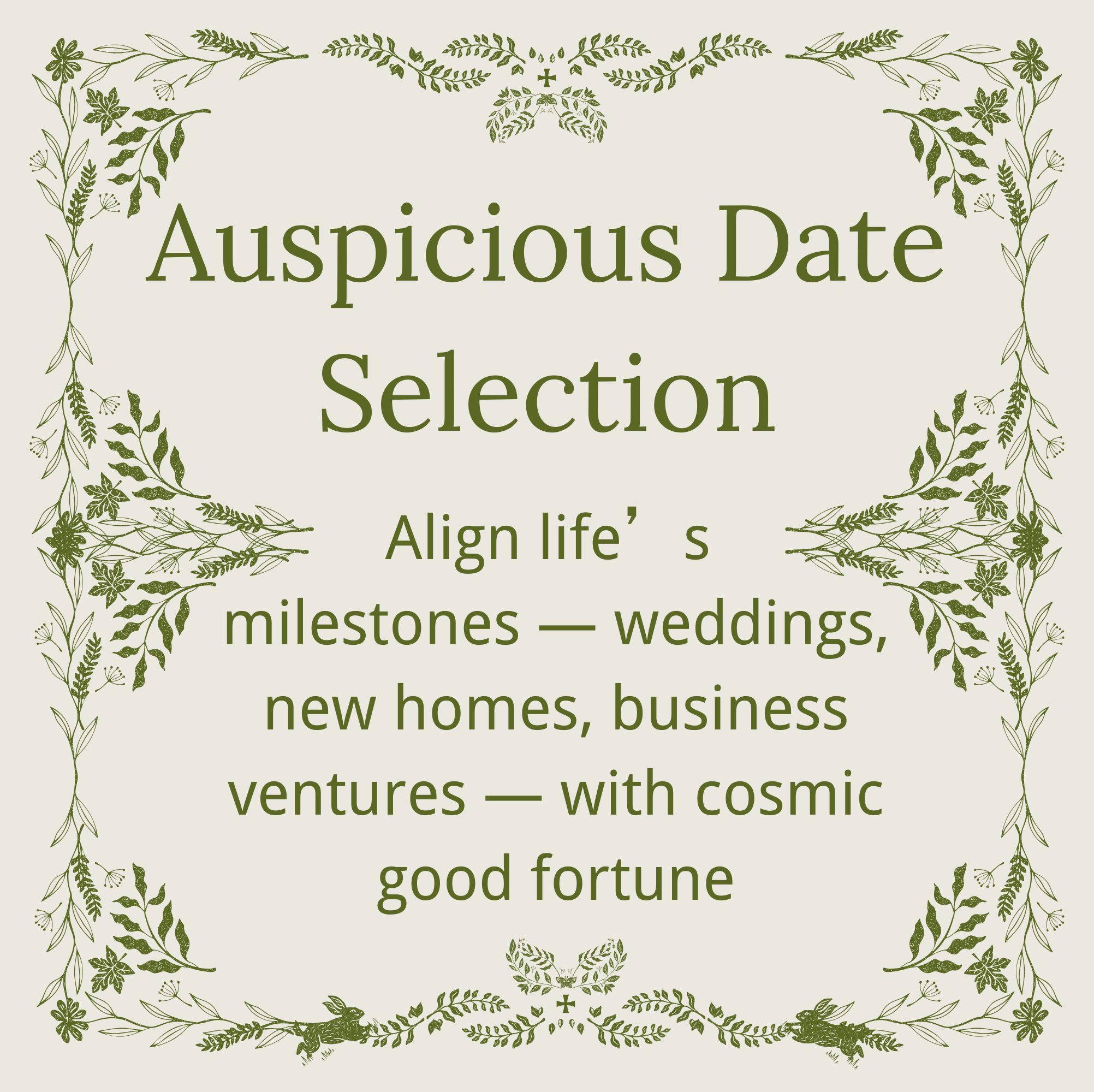 Auspicious Date Selection Auspicious Date Selection