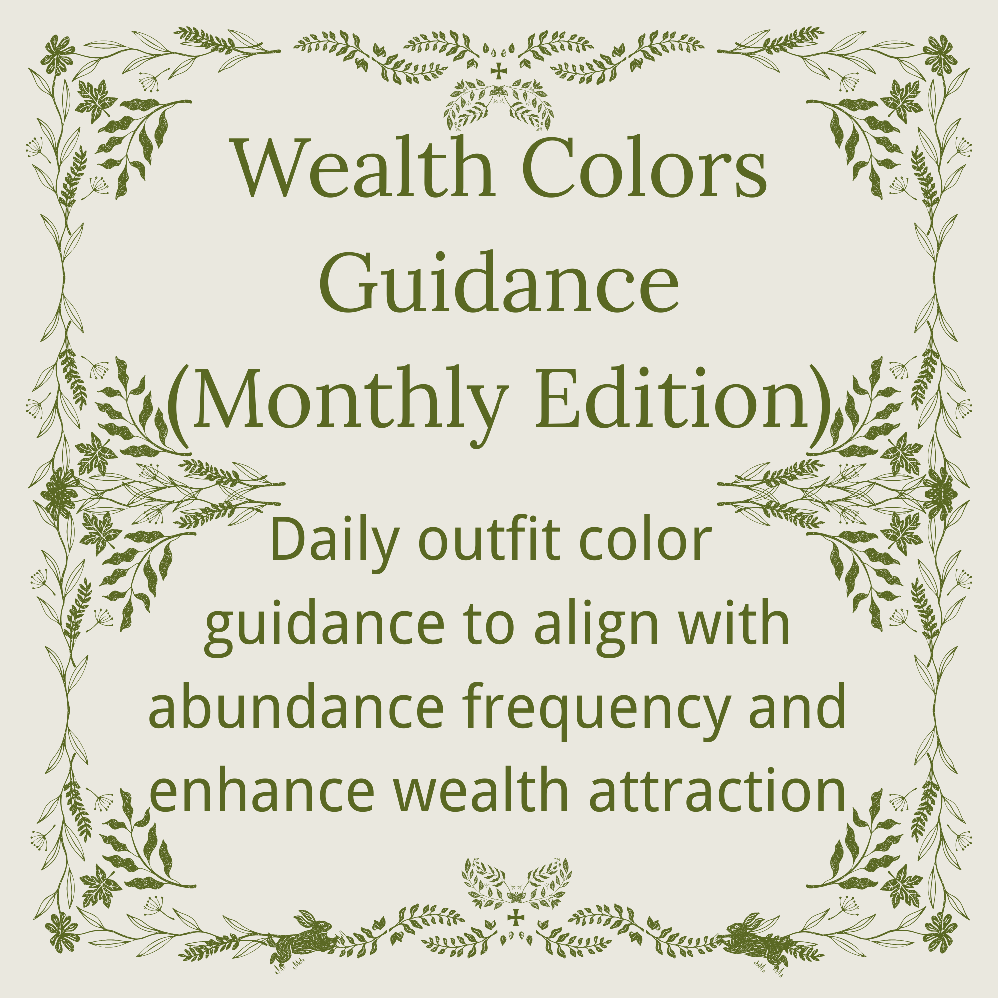 Wealth Colors Guidance (Monthly) Wealth Colors Guidance (Monthly)