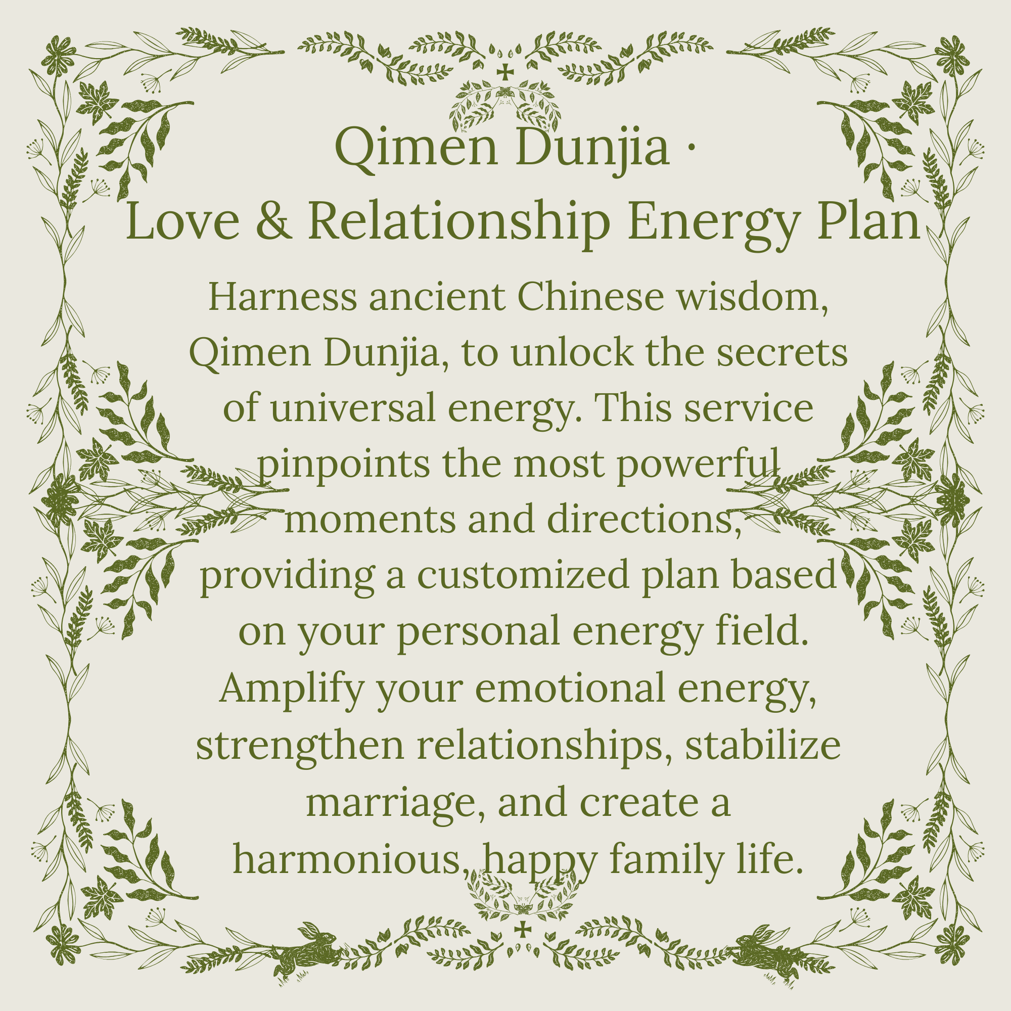 Qimen Dunjia · Love & Relationship Energy Plan